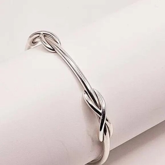 Tiffany & Co Sterling Silver Double Infinity Knot Cuff Bracelet - Picture 1 of 3